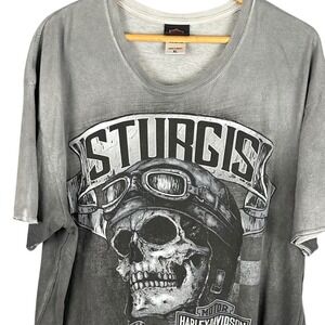 Harley Davidson Sturgis 2017 Black Hills Rally Skull T-Shirt Mens XL Gray